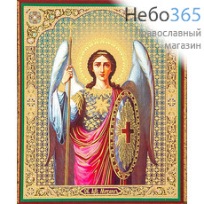  Икона на оргалите 10х12, золотое и серебряное тиснение Архангел Михаил, фото 1 