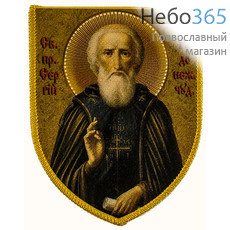  Икона на ткани 7х9 см, с молитвой (СтЛ) Сергий Радонежский, преподобный, фото 1 
