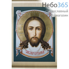  Икона на ткани  23х45, 30х40, с подвесом Спас Нерукотворный, фото 1 