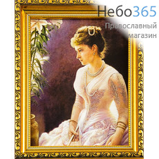  Портрет (Гай) 20х30, 26х25, холст, портреты святых, в пластиковой раме без стекла Елизавета Феодоровна (с лилиями), фото 1 