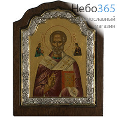  Икона шелкография C 11х16, фигурная рамка - 614316 Николай Чудотворец, святитель, фото 1 