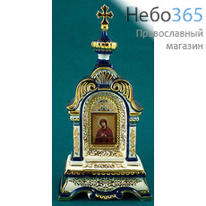  Киот фарфоровый настольный К-14 , с цветной росписью и золотом с иконой Божией Матери Семистрельная, фото 1 