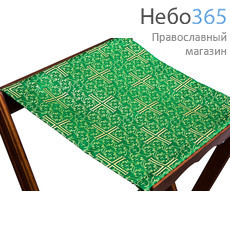  Аналой деревянный раскладной, с тканевым верхом, ДА000004 (111001) с зеленой материей, фото 1 