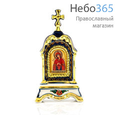  Киот фарфоровый настольный К-10 мини, 1 икона , с цветной росписью и золотом Семистрельная икона Божией Матери, фото 1 