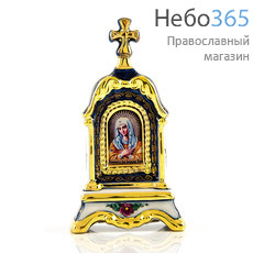  Киот фарфоровый настольный К-10 мини, 1 икона , с цветной росписью и золотом Умиление икона Божией Матери, фото 1 