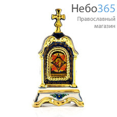  Киот фарфоровый настольный К-10 мини, 1 икона , с цветной росписью и золотом "Неопалимая Купина" икона Божией Матери, фото 1 