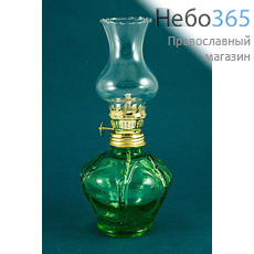  Лампа масляная стеклянная для парафинового масла, высотой 20 см, 22558 / KL-5 зеленый, фото 1 