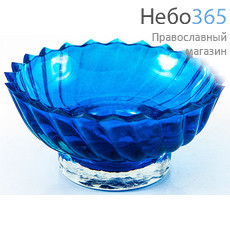  Лампада настольная стеклянная Розет, малая, из окрашенного стекла, в ассортименте Синий, фото 1 