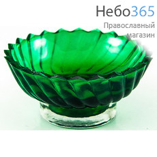  Лампада настольная стеклянная Розет, малая, из окрашенного стекла, в ассортименте Зеленый, фото 1 