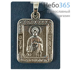  Образок нательный металлический именной, из мельхиора, с посеребрением, с гайтаном, в упаковке Святой апостол Петр, фото 1 