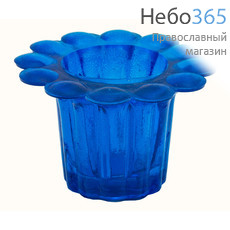  Лампада настольная стеклянная Ромашка, из окрашенного стекла, в ассортименте цвет: синий, фото 1 
