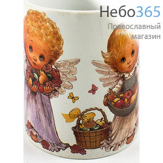  Чашка керамическая бокал, с цветной сублимацией, с видами монастырей и храмов, объемом 330 мл, в ассортименте Ангела за трапезой ( Два ангела), фото 1 