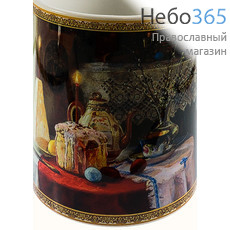  Чашка керамическая пасхальная, бокал, с цветной сублимацией, с видами монастырей и храмов, объемом 330 мл, в ассортименте. вид: красный уголок, фото 1 