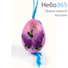  Яйцо пасхальное деревянное с росписью, Кулич, Сергиев - Посад, 31039 цвет: сиреневый, фото 1 