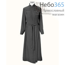  Подрясник греческий, размер 52/170 черный, ткань мокрый шелк, с вышивкой, фото 1 
