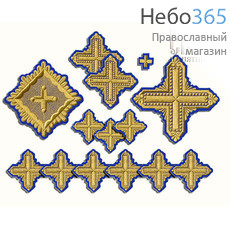  Набор крестов иерейских синие с золотом "Квадрат", фото 1 