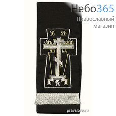  Закладка  для Евангелия "Крест Голгофа" вышивка, черный габардин, размеры: 14 х 160 см, фото 1 