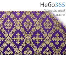  Шелк фиолетовый с золотом Почаев ширина 150см, фото 1 