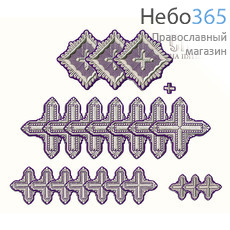  Набор крестов архиерейских фиолетовые с серебром "Квадрат", фото 1 