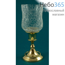  Лампада настольная латунная со стеклянным стаканом, И 60, фото 1 