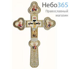  Крест латунный № 2, с посеребрением и фрагментарной позолотой, вес 181,24 г, 2.7.0781лф (5890864), фото 1 