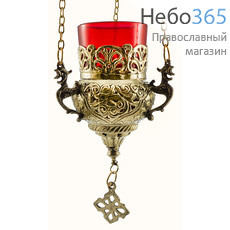  Лампада подвесная бронзовая литье, со стаканом. высотой 12 см, 9503 В, фото 1 