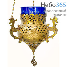  Лампада подвесная бронзовая со стаканом, высотой 20 см, 9688 В / 502934, фото 1 