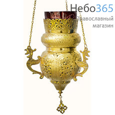  Лампада подвесная бронзовая со стаканом, высотой 26 см, 9699 В / 502935, фото 1 
