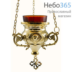  Лампада подвесная латунная Херувим, со стаканом, высотой 9 см, 237 Е, фото 1 