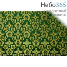  Шелк зеленый с золотом "Венец" ширина 150см, фото 1 