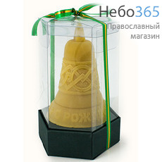  Свеча восковая рождественская, сувенирная "Колокол", РХ, высотой 8 см, фото 1 