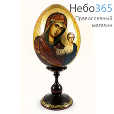  Яйцо пасхальное деревянное с писаной иконой Божией Матери "Казанская" диаметром 15,5 см,выс.18.5 см, фото 1 