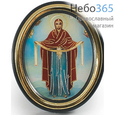  Икона на пластмассе 5х6, овальная, на подставке Покров Пресвятой Богородицы, фото 1 