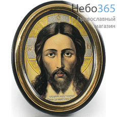 Икона на пластмассе 5х6, овальная, на подставке Нерукотворный Образ Спасителя, фото 1 