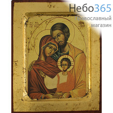  Икона на дереве BOSNB 11х13,  полиграфия, золотой фон, ручная доработка, основа МДФ, с ковчегом Святое Семейство, фото 1 