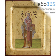  Икона на дереве BOSN 11х13, основа МДФ, ручное золочение, с ковчегом Ириней Лионский, священномученик (2734), фото 1 