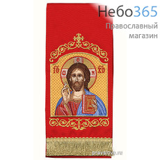  Закладка  для Евангелия "Господь Вседержитель" вышивка, красный габардин, размеры: 14 х 160 см, фото 1 