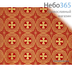 Шелк красный с золотом Георгиевский Крест ширина 150см, фото 1 