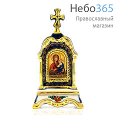  Киот фарфоровый настольный К-10 мини, 1 икона , с цветной росписью и золотом Смоленская икона Божией Матери, фото 1 
