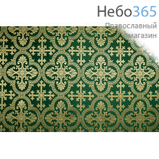  Шелк зеленый с золотом Екатерина ширина 150 см, фото 1 