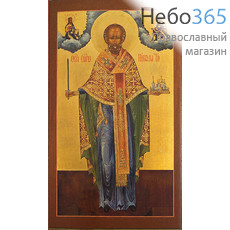  Николай Чудотворец, святитель. Икона на дереве 18х10,5 см, печать на левкасе, золочение (НЧ-19) (Тих), фото 1 