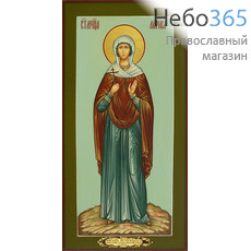  Лариса, мученица. Икона писаная 13х25х2 см, цветной фон, золотой нимб, без ковчега (Шун), фото 1 