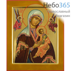  Страстная икона Божией Матери. Икона писаная 24х30х3,5, золотой фон, с ковчегом, фото 1 