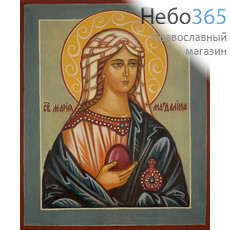  Мария Магдалина, равноапостольная. Икона писаная 17,5х21х2, цветной фон, без ковчега, фото 1 