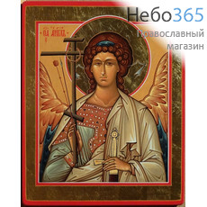  Икона на дереве 10,5х13, цветная печать, ручная доработка Ангел Хранитель, поясной, фото 1 