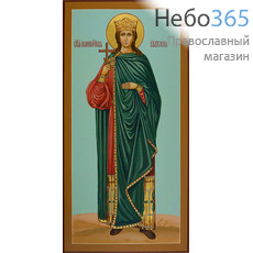  Екатерина, великомученица. Икона писаная (Зб) 13х25х2, цветной фон, золотой нимб, без ковчега, фото 1 