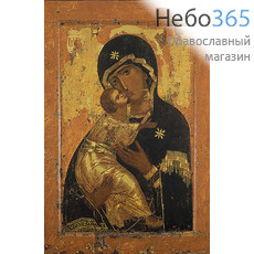 Икона на дереве 40х26,5, Божией Матери Владимирская, печать на левкасе, золочение, фото 1 
