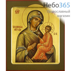  Тихвинская икона Божией Матери. Икона писаная (Шун) 21х25х3,8, золотой фон, с ковчегом, фото 1 