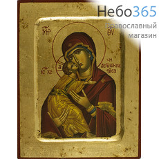  Икона на дереве B 2, 14х18, ручное золочение, с ковчегом икона Божией Матери Владимирская, фото 1 