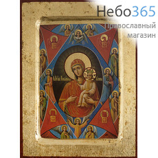  Икона на дереве B 2, 14х18, ручное золочение, с ковчегом икона Божией Матери Неопалимая Купина, фото 1 